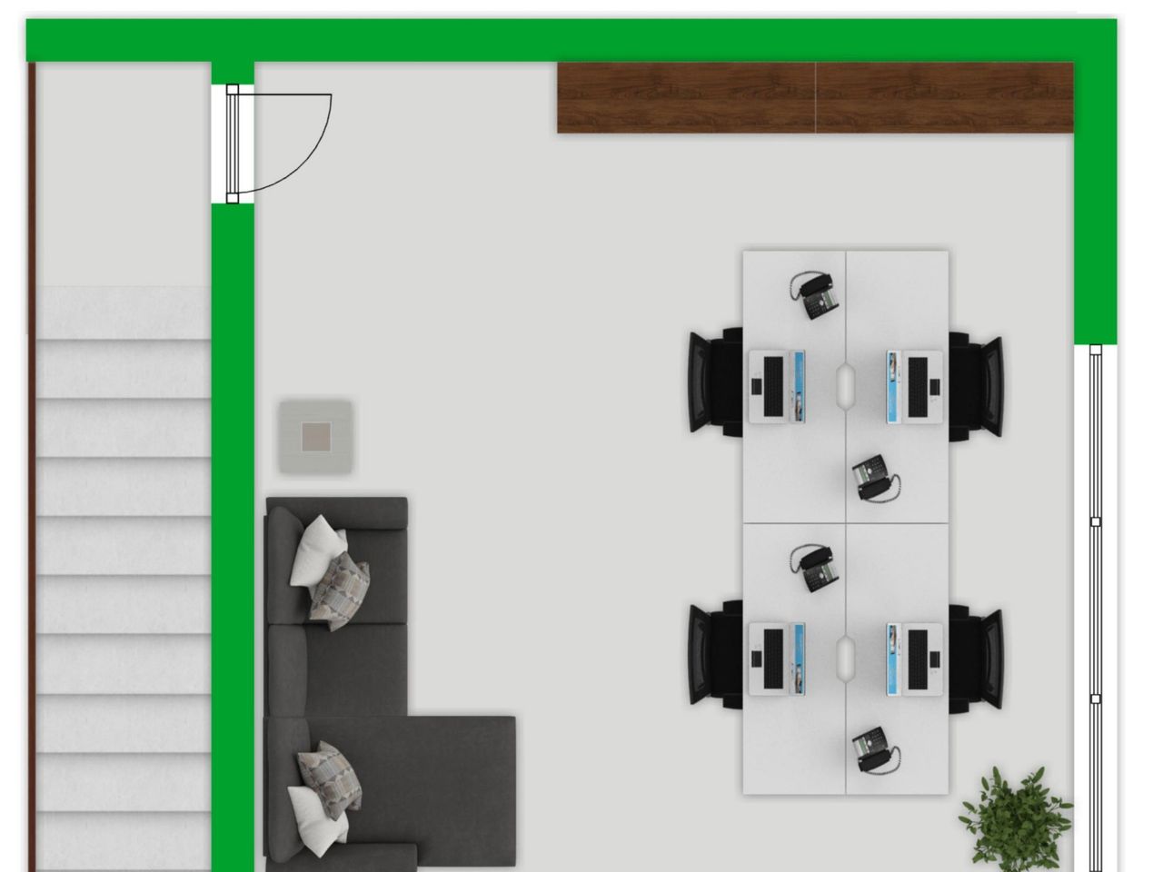 Mezzanine Büro Skizze